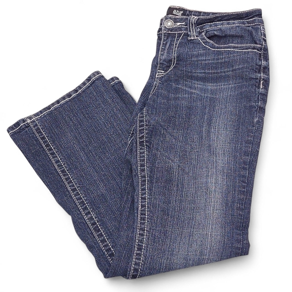 a.n.a Dark Blue Mid-Rise Boot Cut Jeans for Women Size 6 Short